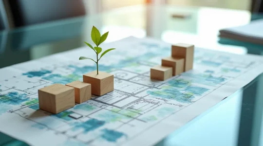Concept de croissance d'entreprise avec flexibilité immobilière