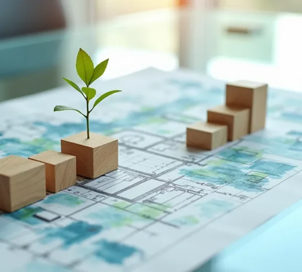 Concept de croissance d'entreprise avec flexibilité immobilière