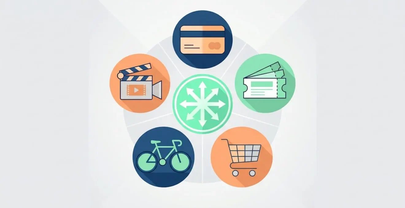 Icônes symbolisant les différents avantages salariés disponibles pour les collaborateurs.